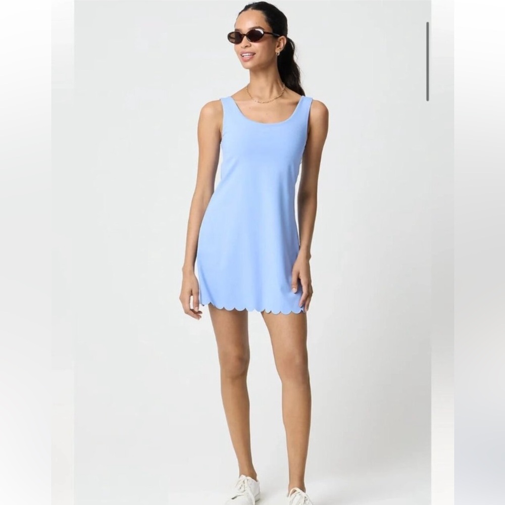J. Crew Light Blue Scallop-Hem active dress